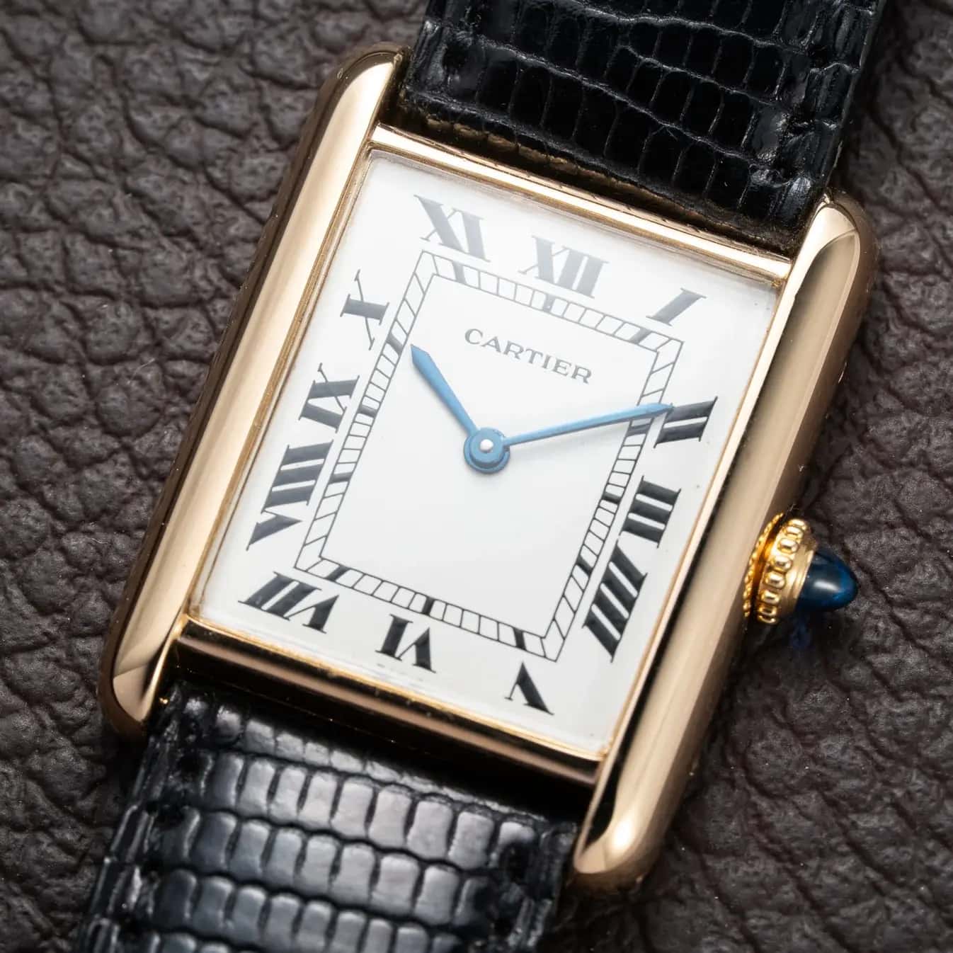 A Cartier Tank Louis in yellow gold, Paris case